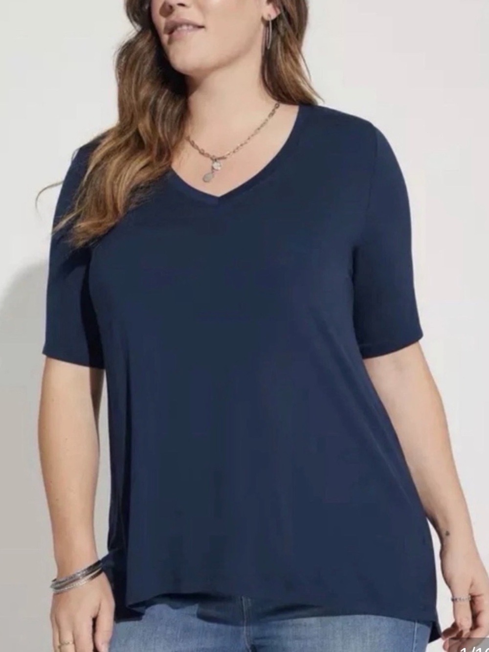 Torrid V-Neck Short Sleeve Super Soft Navy Tunic Women’s size 3X NWT